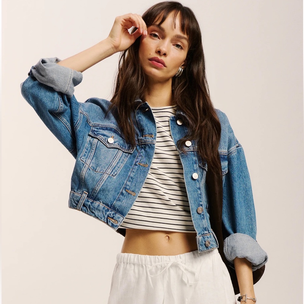 Reformation Jori Cropped Denim Jacket